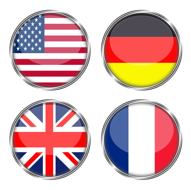 Flags of america, germany, great britain and france - Foto, Imagen