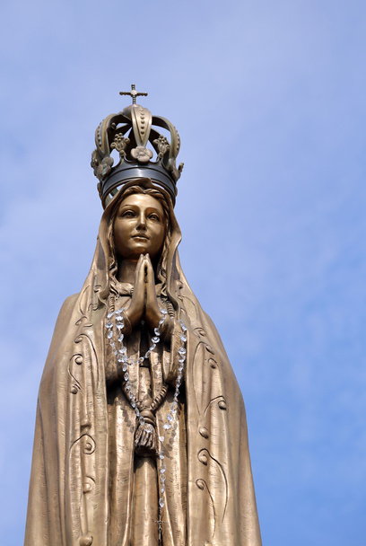 statue of our Lady with clasped hands and the precious Crown - Photo, Image