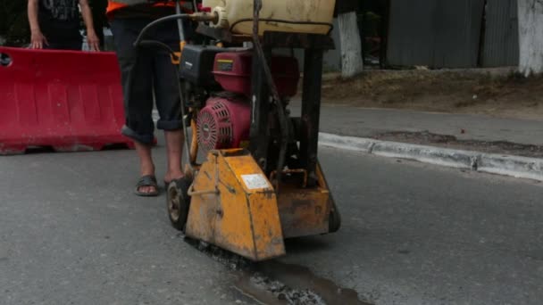 workers repairing the road in kiev city. - Footage, Video
