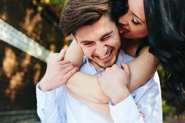 Woman Embracing Her Boyfriend From Behind - Photo, image