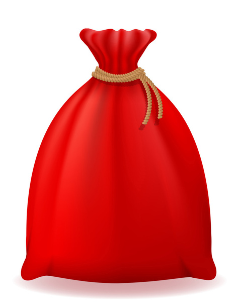 red christmas bag santa claus vector illustration - Vector, afbeelding