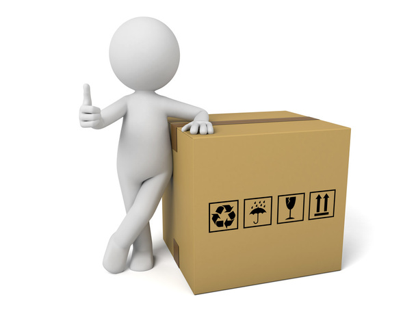 Courier and cardboard boxes - Φωτογραφία, εικόνα