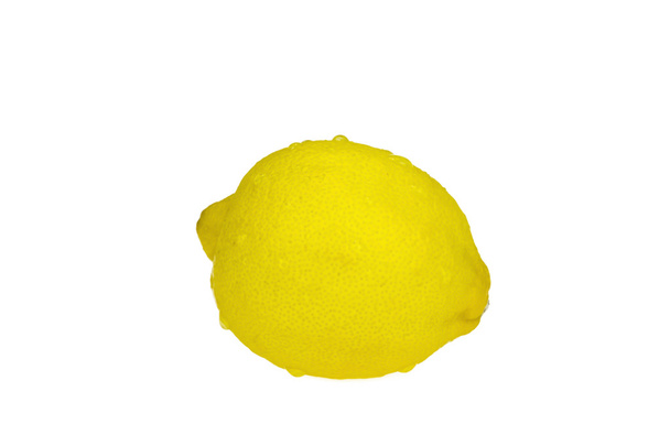 Gelbe Zitrone auf weißem Hintergrund. - Foto, Bild