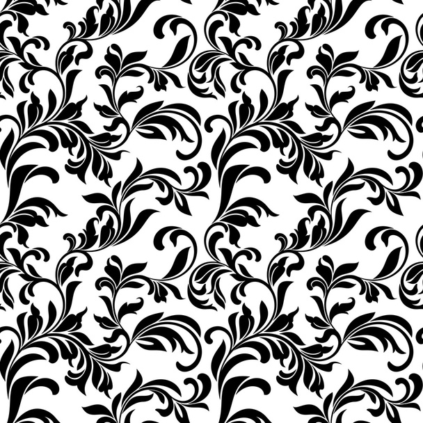 Seamless pattern with white floral tracery on a white background - Вектор,изображение