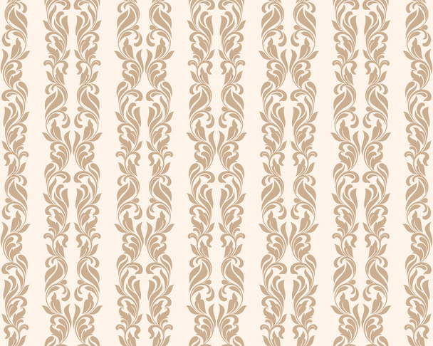 Seamless pattern with vintage ornament in beige tones - Vector, Image