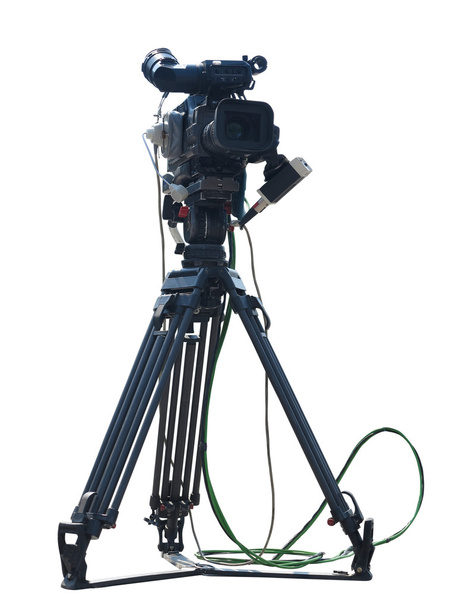 TV Professional studio digital video camera isolated on white - Photo, Image