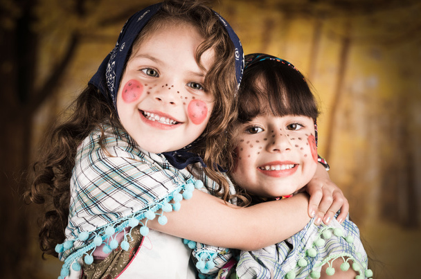 Beautiful little girls dressed as a traditional witches - Foto, Imagen