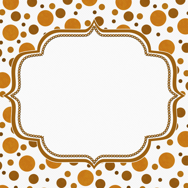 Orange and White Polka Dot Frame Background - Photo, Image
