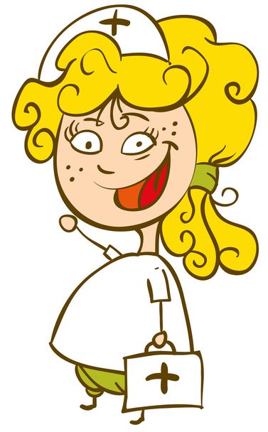 Drawing Of A Nurse Doodle - Vector, Image