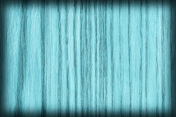 Naturalne drewno dębowe wybielone i barwiony cyjan winieta Grunge tekstury próbki - Zdjęcie, obraz