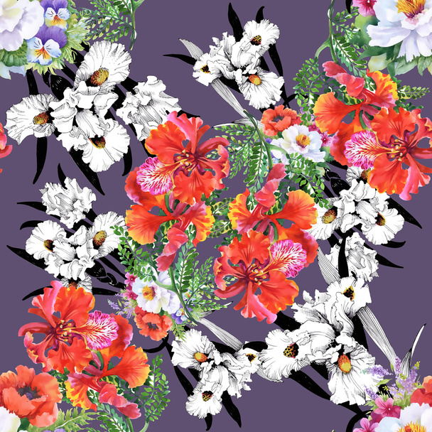 Floral seamless pattern - Zdjęcie, obraz