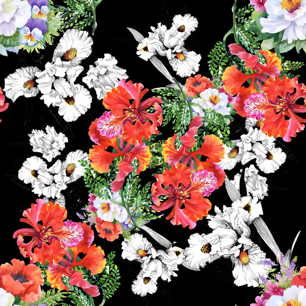 motif floral sans couture - Photo, image