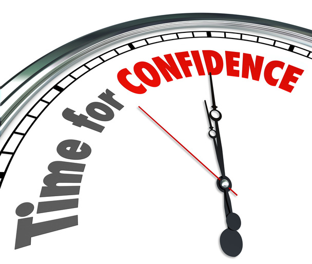 Time for Confidence Clock Words - Fotoğraf, Görsel