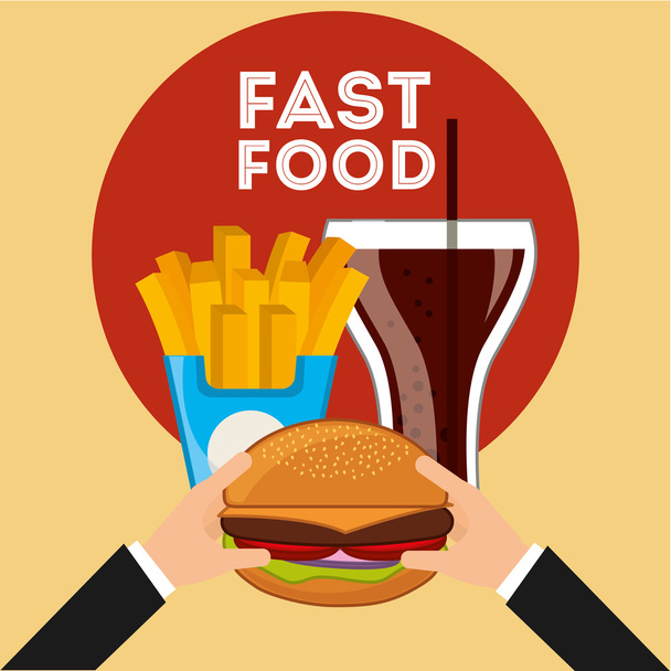 delicious fast food - Vector, Image