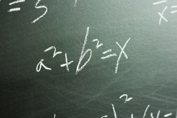 Maths formulas on chalkboard background - Foto, afbeelding