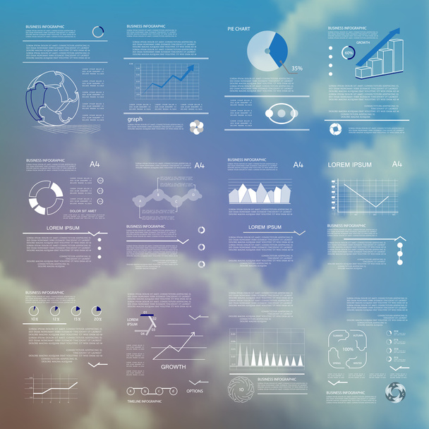 Infographic ingesteld, elementen voor business data visualization met b - Vector, afbeelding
