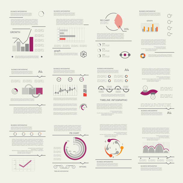 Templates for business data visualization, infographics elements - Vettoriali, immagini