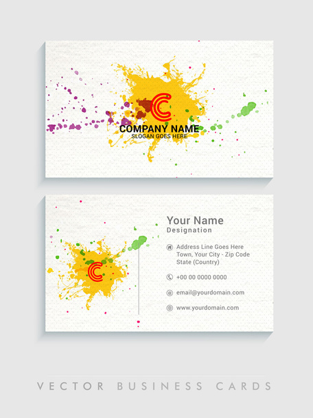 Creative horizontal business card or visiting card. - Vector, Image