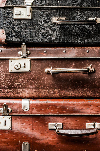 Old vintage suitcases background - Fotoğraf, Görsel