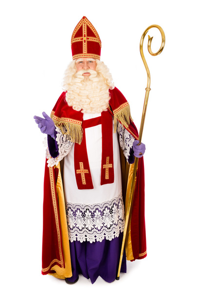 Sinterklaas auf weißem Hintergrund. volle Länge - Foto, Bild