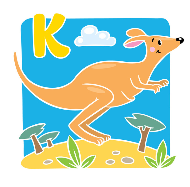 Weinig kangoeroe. Alfabet K - Vector, afbeelding