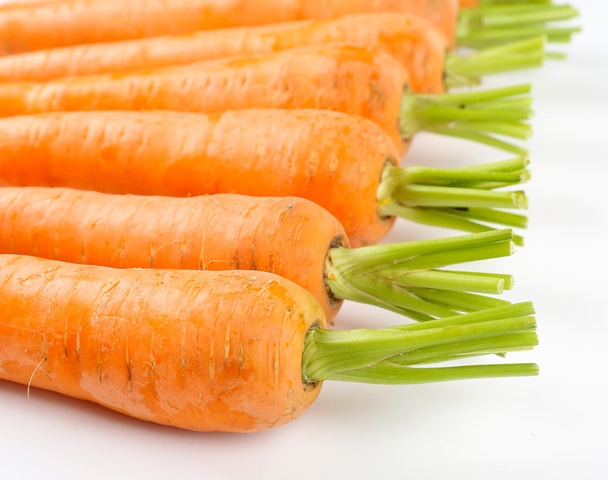 Fresh ripe carrots isolated on white - Zdjęcie, obraz