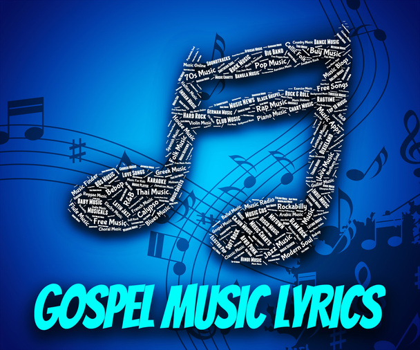 Gospel Music Lyrics reprezentuje Christian nauczania i Ewangelisty - Zdjęcie, obraz