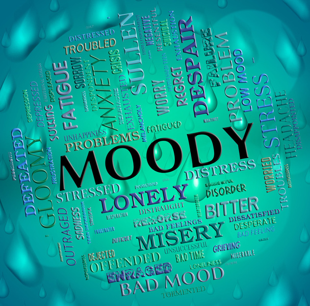 Moody Word significa Wordcloud Moping e volubile
 - Foto, immagini