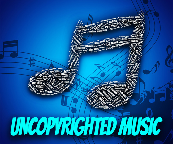 Uncopyrighted muzyka wskazuje prawa własności intelektualnej i C - Zdjęcie, obraz