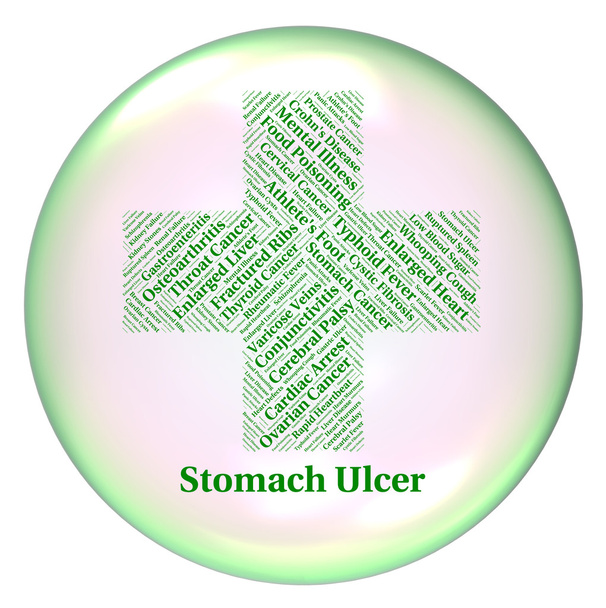 Ulcère d'estomac représente la mauvaise santé et l'abcès
 - Photo, image
