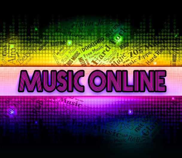 Music Online Means World Wide Web And Acoustic - Photo, Image