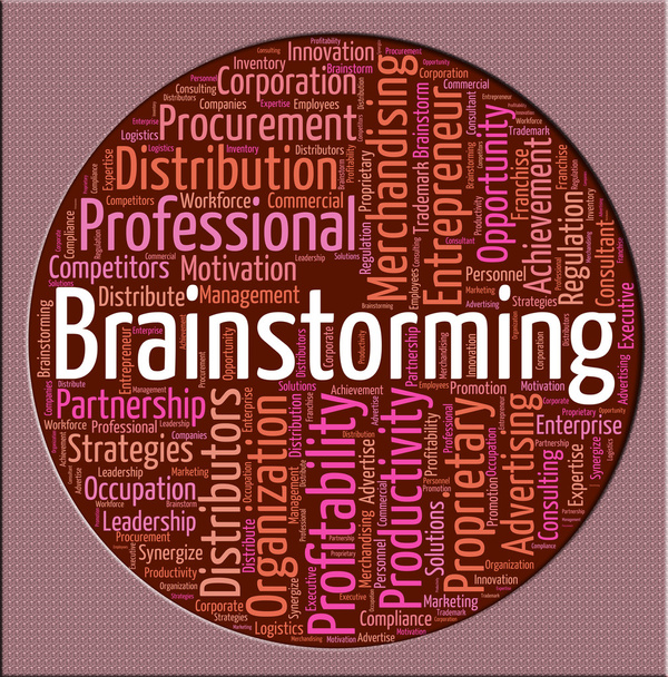 Meios de palavra de brainstorming Juntar cabeças e Brainstormed
 - Foto, Imagem