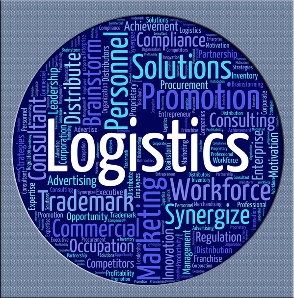Logistics λέξη δείχνει στρατηγικές ανάλυσης και διοικητικής μέριμνας - Φωτογραφία, εικόνα