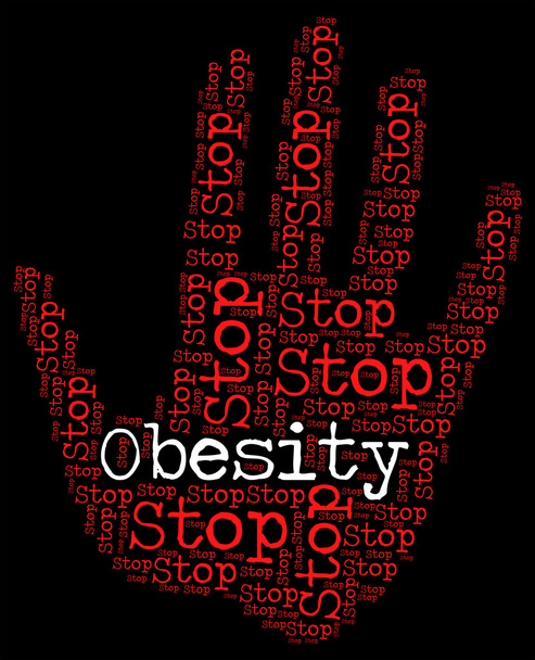 Stopp-Fettleibigkeit zeigt klobige Beweglichkeit und Pummeligkeit - Foto, Bild