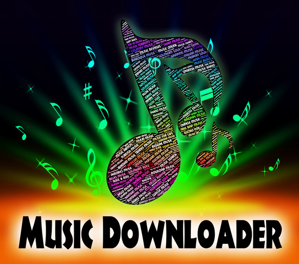Music Downloader Shows Sound Tracks And Application - Photo, Image