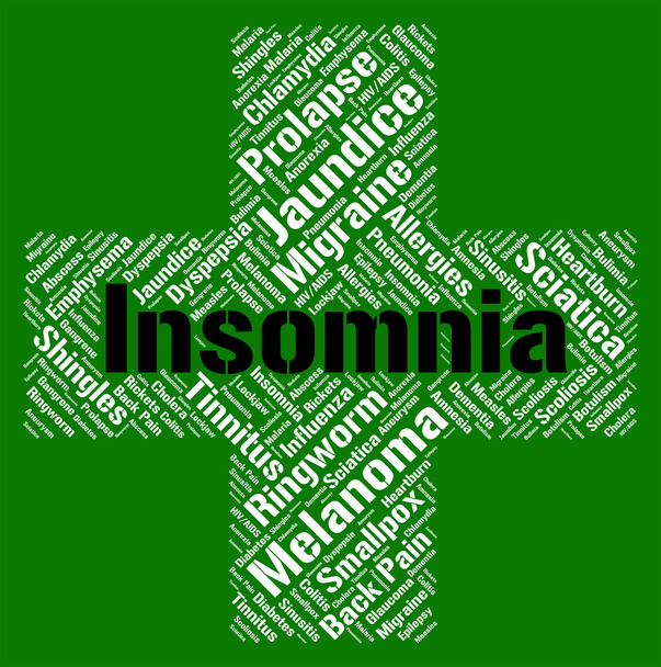 Insomnia Word Means Sleep Disorder And Affliction - Photo, Image