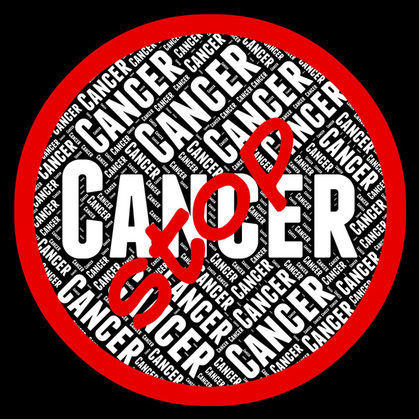Uyarı işareti ve dikkat durdurmak kanser gösterir - Fotoğraf, Görsel