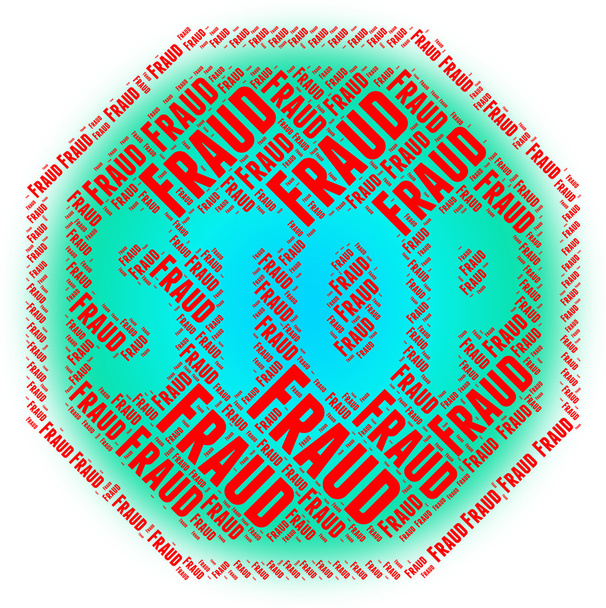 Stop-Betrug zeigt Warnzeichen und Kontrolle an - Foto, Bild
