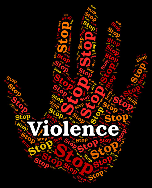 Stop Violence indique le signe d'avertissement et Brute
 - Photo, image