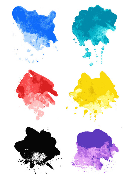 Rainbow splash watercolor paint splatters - Vector, Image
