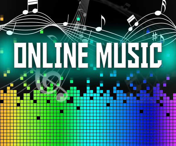 Online muzyka reprezentuje sieci World Wide Web i akustyczna - Zdjęcie, obraz