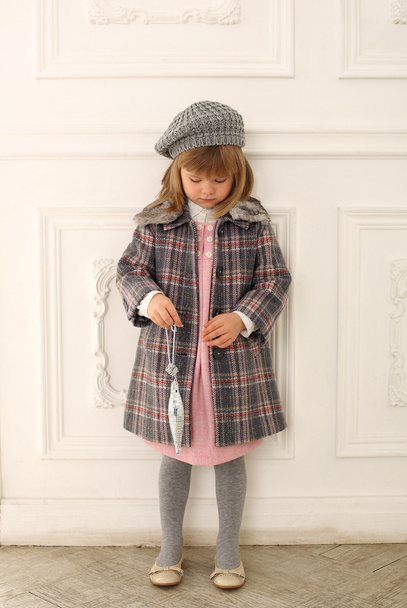 beautiful little girl invintage coat - Photo, image