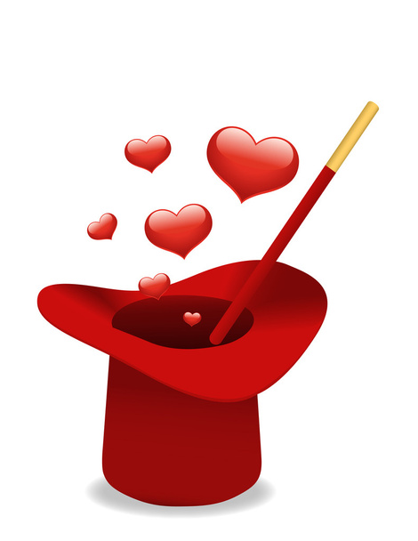 バレンタイン魔法の帽子 - ベクター画像