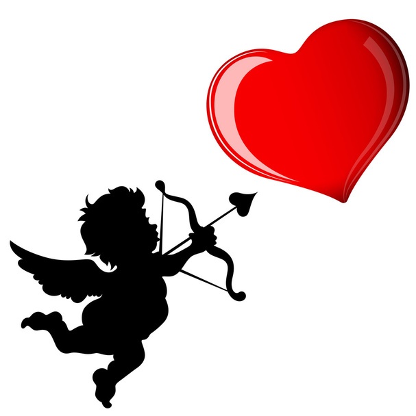 Coração alvo do Cupido
 - Vetor, Imagem