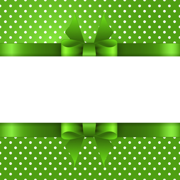 Summer background with polka dots, with a green bow and place fo - Vector, Image