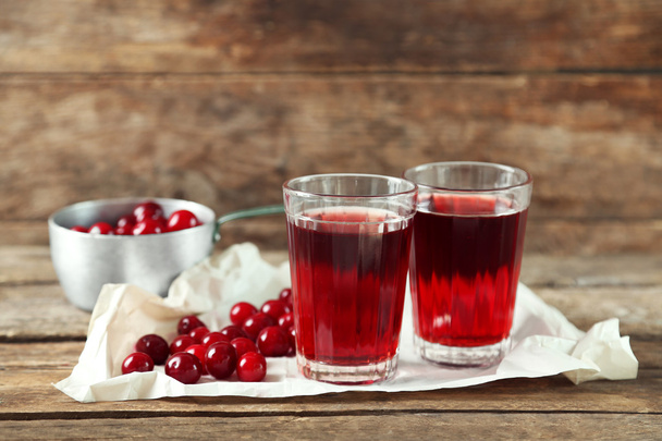 cherry juice on table - Foto, imagen