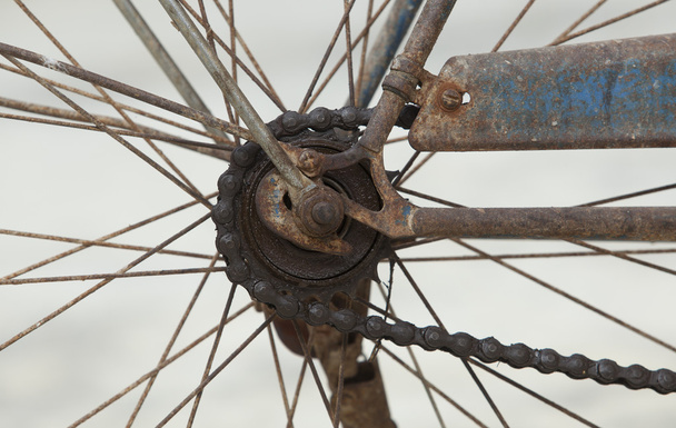 Close up of dirty old bicycle chain - Photo, Image