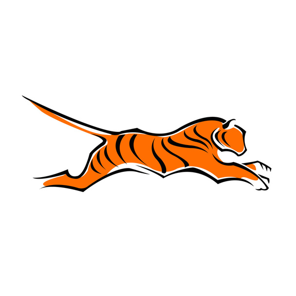 Símbolo de la mascota del emblema del logotipo del tigre abstracto
 - Vector, Imagen