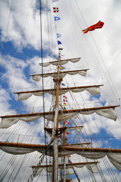 Tall ships masts with rigging - Photo, Image
