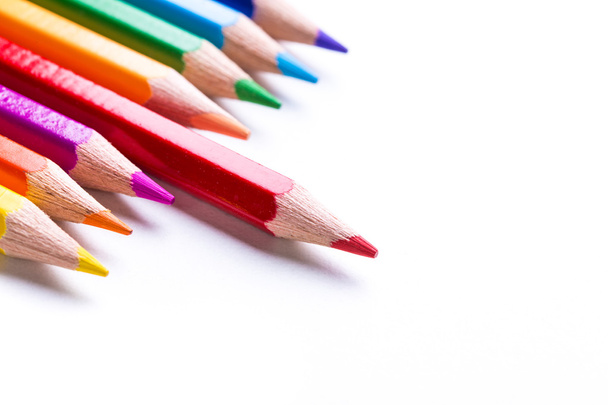 colored pencils isolated on white background - Photo, Image